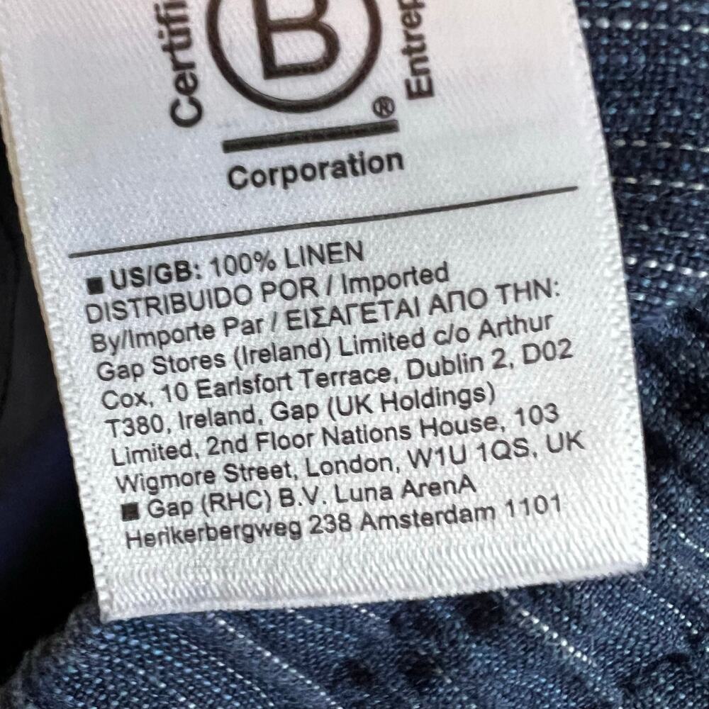 ATHLETA the Cabo Linen Textured Wide Leg Pant in Blue 100% Linen Women's Size 0 - Picture 8 of 15